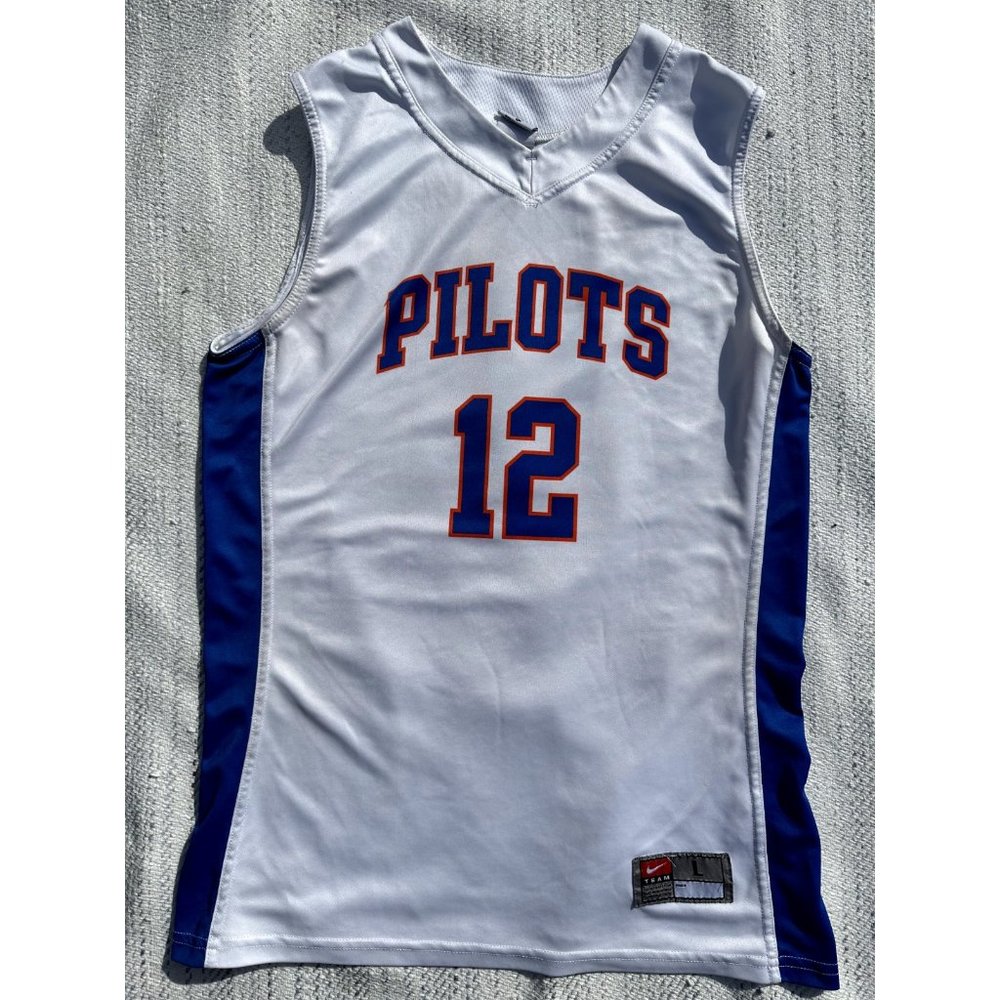 Nike Detroit Pistons Hamilton #12 Men White Jersey Mesh Sewn  Large Sports Core